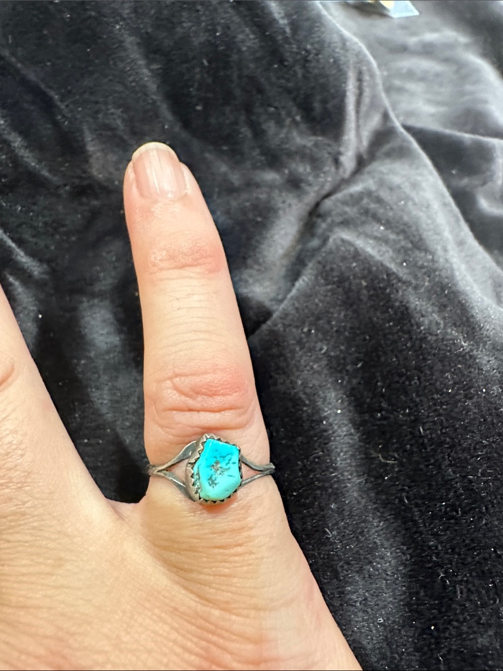 Turquoise Stone Sterling-Style Women's Ring - Blue Green